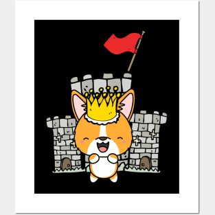 Funny corgi is the king of the castle Posters and Art